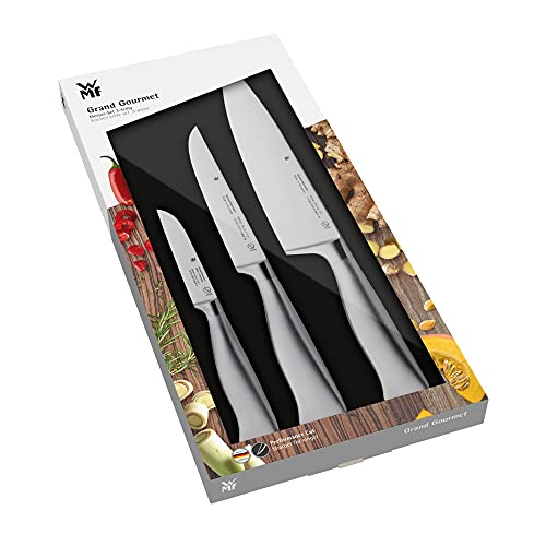 WMF Grand Gourmet Juego de cuchillos de 3 piezas Made in Germany, 3 cuchillos forjados, cuchillos de cocina, Performance Cut, hoja de acero especial