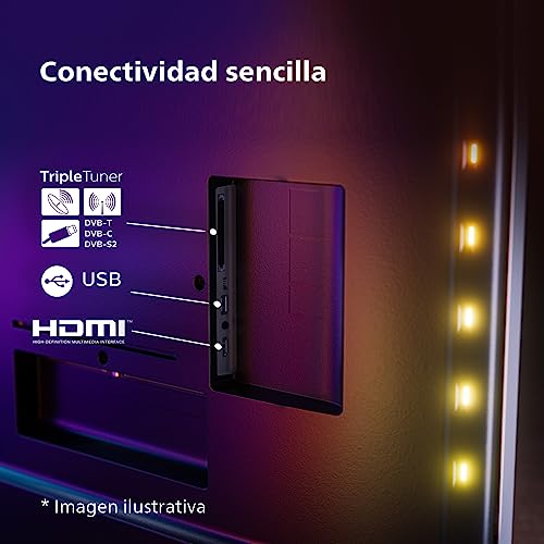 Philips Ambilight OLED818 106 cm (42 Pulgadas) Smart 4K OLED TV | UHD y HDR10+ | 120Hz | Engine P5 AI Picture | Dolby Atmos | Altavoces 40W | Compatible con Asistente Google y Alexa