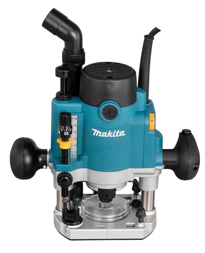 Makita RP1111CJFA - Fresadora (1100 W, incluye D-53556, 12 piezas en MAKPAC, color azul)