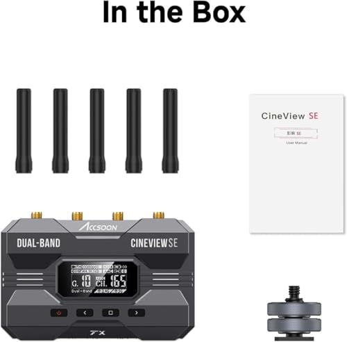 Accsoon - CineView SE - Transmisor TX - SDI/HDMI - 1080p 23.98/24/25/29.97/30/50/59.94/60fps - Pantalla OLED - Rango de transmisión 1200ft - Latencia <0.05s