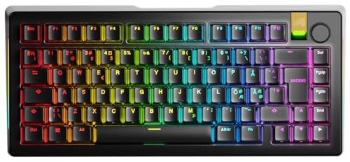 GLORIOUS Gaming GMMK 3 Pro HE: Teclado Gaming inalámbrico, Hall Effect, Carcasa de Aluminio, tasa de sondeo 8K, switches con Hot Swap MX y HE, acción Ajustable, TKL 75%, QWERTY nórdico - Negro