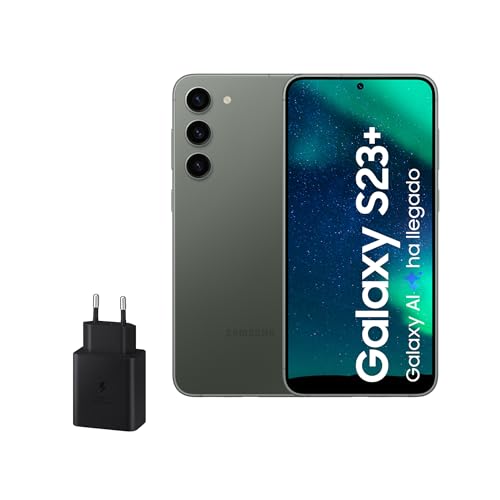 Samsung Galaxy S23+, 256GB + Cargador de 45W - Smartphone Android con IA, Teléfono Móvil Desbloqueado, Color Verde (Versión Española)