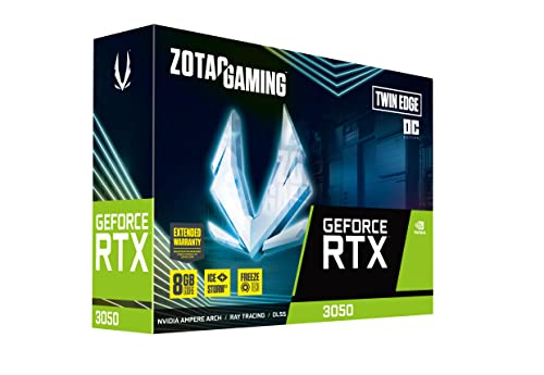 Zotac Nvidia GeForce RTX 3050 Twin Edge OC LHR - Tarjeta gráfica, 8 GB, Color Negro