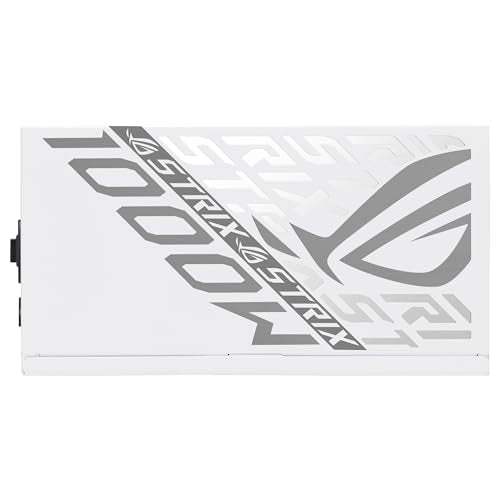 ASUS ROG Strix 1000W Platinum White Edition, Fuente de alimentación ATX Modular, 80 Plus Platinum, ATX 3.1, PCIE 5.1, Conector 12V-2x6, MOSFET GAN, estabilizador de Voltaje 'GPU-First'
