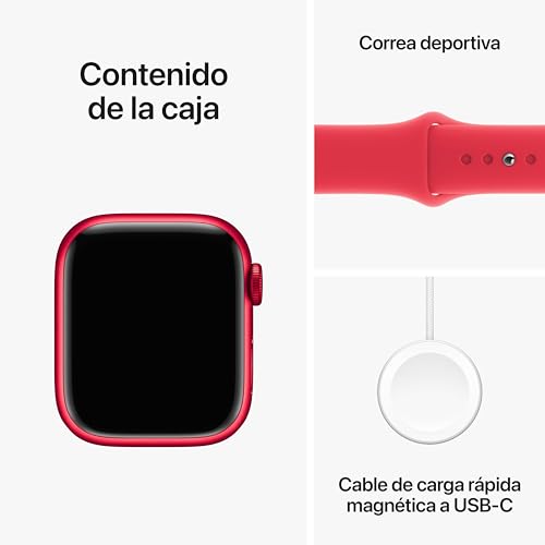 Apple Watch Series 9 (GPS) - Caja de Aluminio (Product) Red de 41 mm - Correa Deportiva (Product) Red - Talla S/M