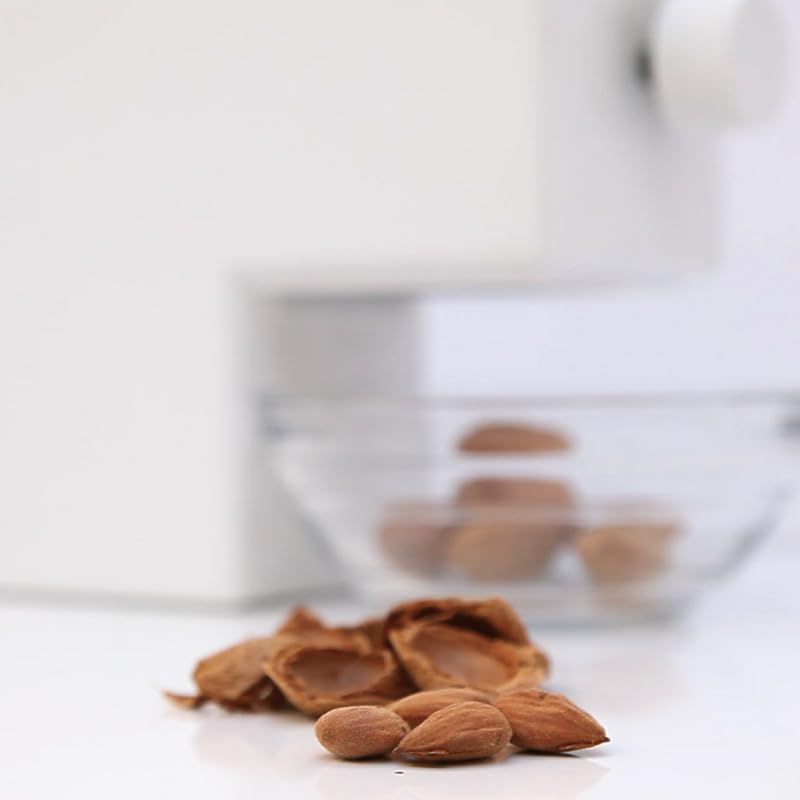 Pelamatic - Máquina Eléctrica para Pelar y Partir Almendras, Nueces y Avellanas | Modos Manual y Automático | Regulador de Tamaño | Fácil de Limpiar, Blanco, Plástico