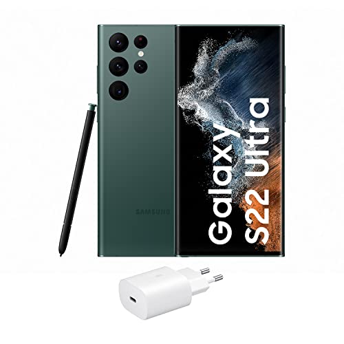 Samsung Galaxy S22 Ultra 5G (256GB) Verde + Cargador – Teléfono móvil libre, Smartphone Android (Versión Española)