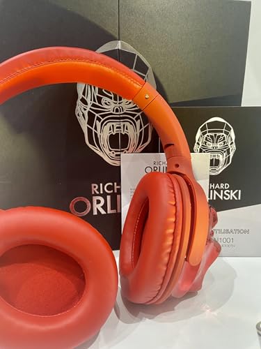 ORLINSKI Auriculares Bluetooth 5.1, Altavoz de 40 mm, 6 Horas de autonomía, micrófono Integrado Red + Memoria USB de 64 GB