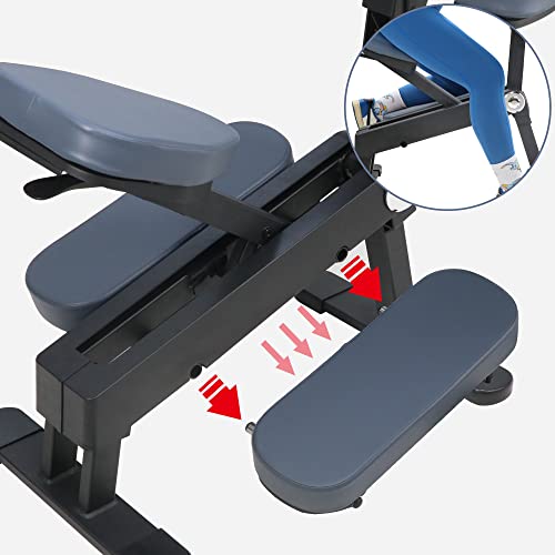 Master Massage Gymlane - Silla de Masaje Profesional, Plegable, de Aluminio, Ajustable, Ligera, con cojín Musical, Altavoz, Bluetooth, maletín de Transporte, Color Azul Real