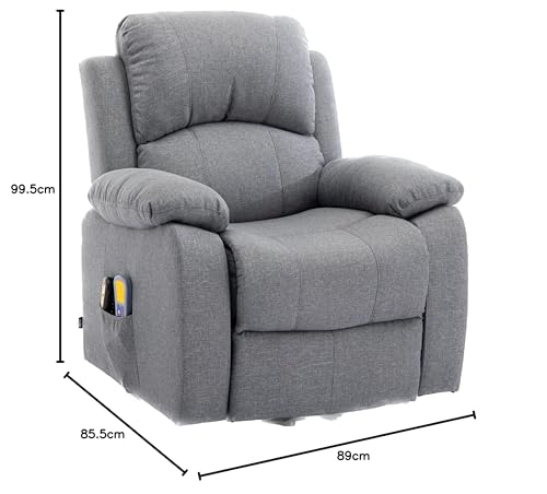 Astan Hogar Sillón Relax con Función Auto-Ayuda (Levanta Personas), Reclinación Eléctrica, Masaje Y Termoterapia, Modelo Ramón AH-AR30920GR