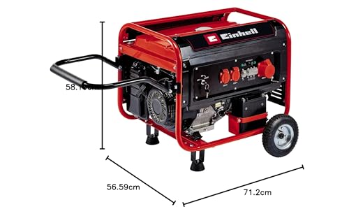 Einhell Generador eléctrico (gasolina) TC-PG 55/E5 (máx. 3600 W, motor de 4 tiempo robusto y de bajas emisiones, tomas 2 x 230V + 1 x 400V, 25 L tanque, AVR / fusible de bajo nivel de aceite)