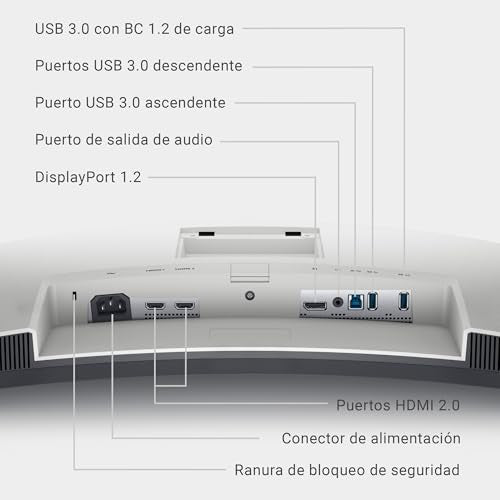 Dell S3422DW 34" WQHD (3440x1440) 21:9 1800R Monitor Curvo, 100Hz, VA, 4ms, AMD Radeon FreeSync, Altavoces Integrados, DisplayPort, 2x HDMI, 3x USB, Plata