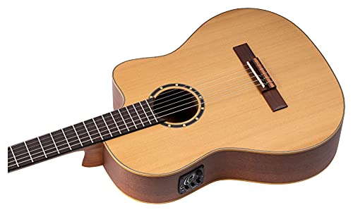 Ortega Classical Guitar Family Series Pro 44 Incluye funda Mástil delgado NT Cedro natural RCE131SN