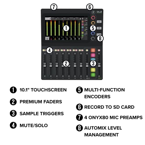 MACKIE DLZ Creator mezclador digital adaptable para podcasting, streaming y YouTube con modos de usuario, tecnología Mix Agent, Auto Mix y previos de micro Onyx80