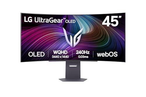 LG Ultragear™ 45GX90SA-B - Pantalla para PC Gaming Curvada de 45" - Pantalla OLED resolución WQHD (3440 x 1440), 0,03 ms GtG 240Hz, DisplayHDR™ TrueBlack 400, DCI-P3 98,5% (CIE1976), AMD FreeSync