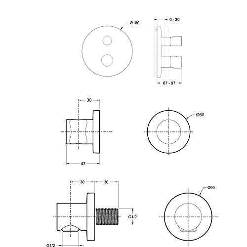 Columna de ducha empotrada termostática JACOB DELAFON Modulo