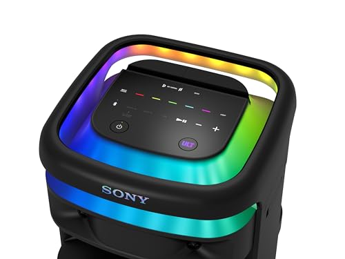 Sony ULT TOWER 10, Altavoz bluetooth para fiestas con ULT POWER SOUND y Deep Bass, altavoces X-Balanced, iluminación LED 360, funciones para fiestas, micrófono inalámbrico, portátil, ruedas giratorias