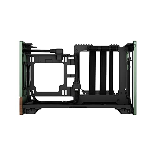 Fractal Design Terra Jade - Wood Walnut Front Panel - Small Form Factor - mITX Gaming Case – PCIe 4.0 Riser Cable – USB Type-C - Anodized Aluminum Panels