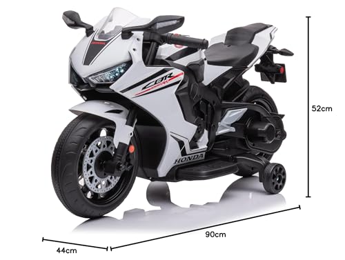 TURBO CHALLENGE - Honda CBR1000RR - Portador Eléctrico - 119178 - Moto - Blanco - Listo para Rodar - Máximo 30Kg - Plástico - Baterías Recargables - A Partir de 3 años