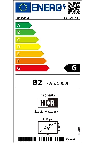 Panasonic TX-55MZ700E, Smart 2023 TV OLED 4K Ultra HD 55 Pulgadas, Alto Rango Dinámico (HDR), Dolby Atmos Dolby Vision, Android TV, Asistente de Google, Chromecast, Soporte de 2 Patas, Negro
