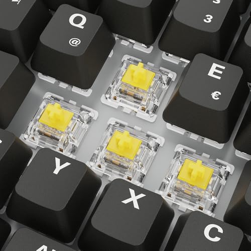 Sharkoon Skiller SGK50 S3 PBT Negro, RGB Gaming Keyboard, Gateron G Pro 3.0 Yellow, disposición 75%