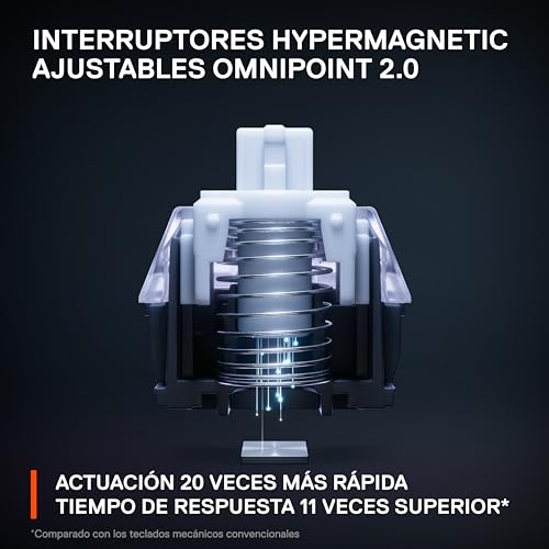 SteelSeries Apex Pro Mini Wireless Teclado gaming HyperMagnetic - El teclado más rápido del mundo - Factor de forma compacto 60 % - Teclas PBT - Bluetooth - 2,4 GHz - USB-C – Teclado inglesa (QWERTY)