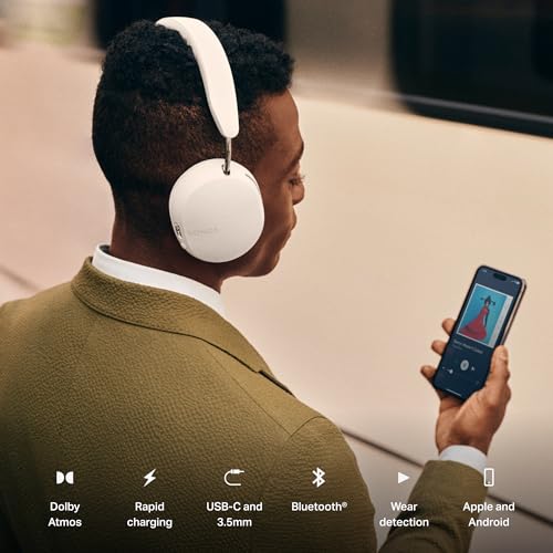 Sonos Ace - Auriculares inalámbricos Bluetooth con cancelación Activa de Ruido - hasta 30 Horas de autonomía - Audio Espacial con Seguimiento dinámico de la Cabeza - Blanco