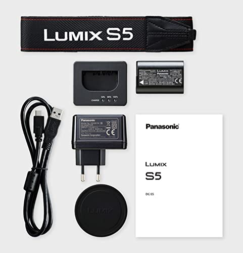 Panasonic LUMIX S DC-S5AM Cámara Evil de 24.2 MP, Sensor CMOS de Fotograma Completo, Video 4K 60p/50p 10-bit, Función AF Rápida y Precisa, Tecnología de Detección en Tiempo Real, Negro