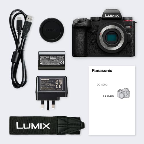Panasonic LUMIX DC-G9M2E Cámara Micro Cuatro Tercios sin Espejo, 25,2 MP, 4K 120p/100p y 5,7K 30p/25p, AF Híbrido De Fase, bis de 5 Ejes, OLED LVF, Wi-Fi, Bluetooth, HDMI, Sin Lente, Negro