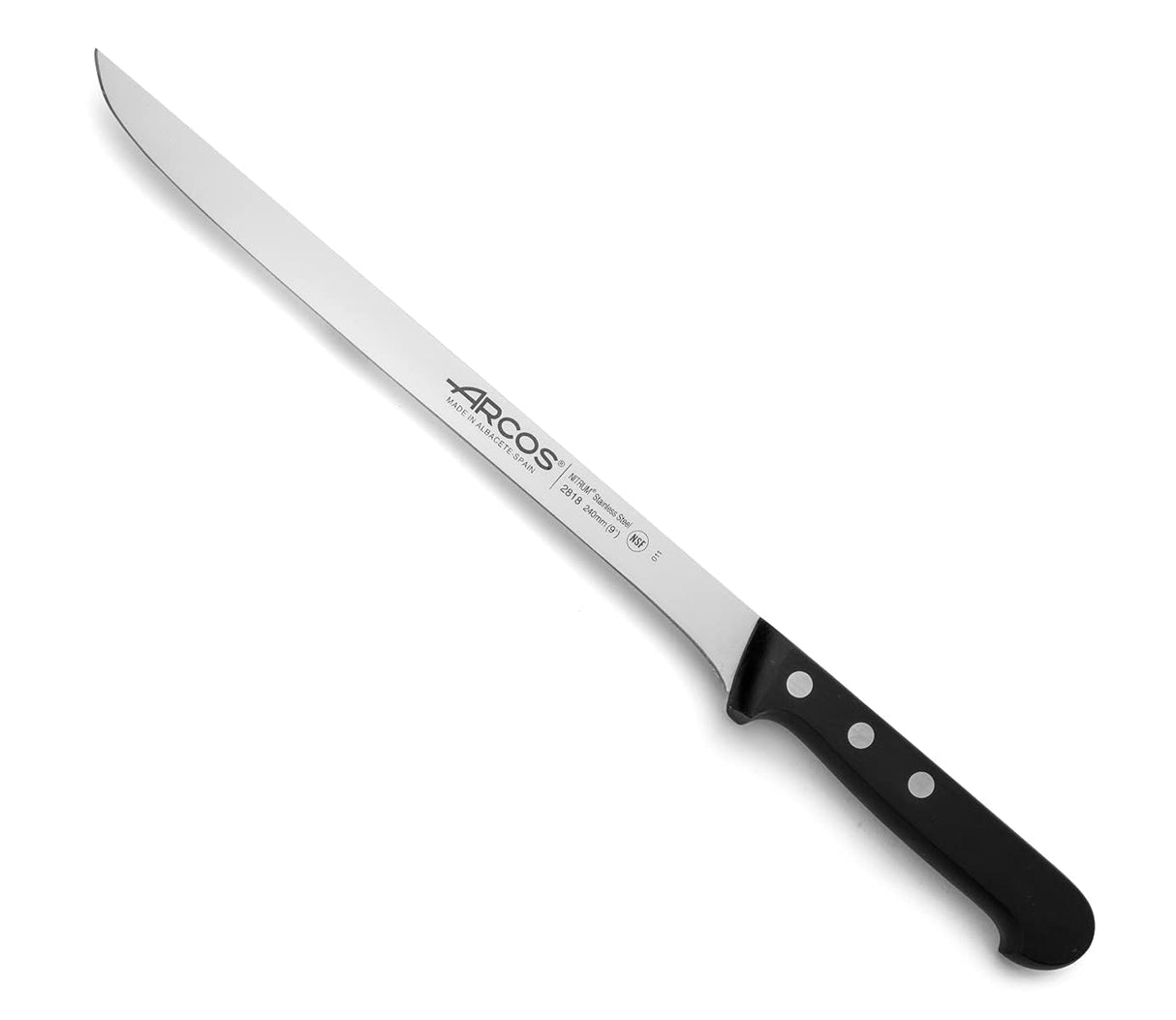 ARCOS Universal Juego de Cuchillos de Cocina Profesional + Tijeras con Bloque de Madera. Set de 5 Cuchillos + Tijeras de Acero Inoxidable. Bloque de Cuchillos para Cocinar.