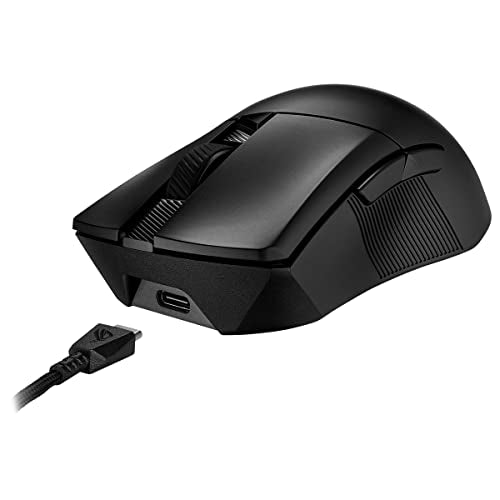 ASUS ROG Gladius III Wireless AimPoint - Ratón Gaming (Conectividad Triple 2.4GHz RF, Bluetooth, USB, 36000 dpi, 6 Botones programables, ROG SpeedNova, interruptores Intercambiables, Paracord), Negro
