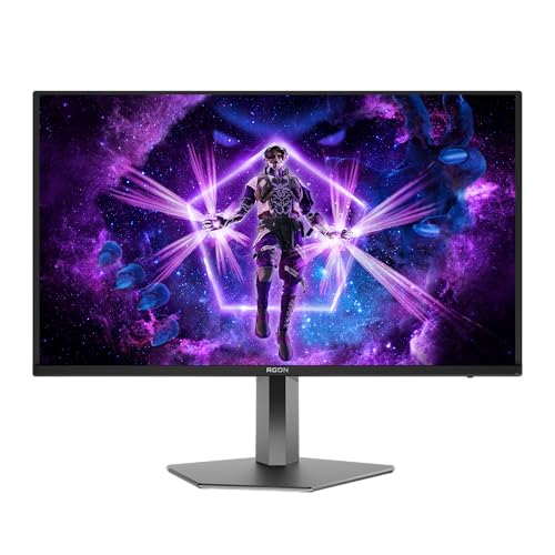 AOC Agon Pro 326UD - Monitor Gaming OLED UHD de 32 Pulgadas, 165 Hz, 0,03 ms, HDR400, FreeSync Prem. Pro, compilación G-Sync. (3840x2160, 2X HDMI 2.1, 1x DP 1.4, concentrador USB) Negro Gris