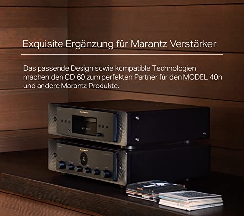 Marantz Reproductor de CD de Alta fidelidad, Reproductor de CD con Audio Hi-Res, convertidor Digital/analógico, Circuito Marantz HDAM, Amplificador de Auriculares
