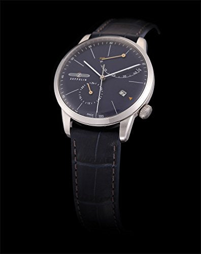 Zeppelin 7366-3 - Reloj para Hombres, Correa de Cuero Color Azul Oscuro