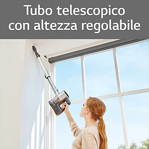 LG Electronics A9K-ULTRA1B Aspiradora inalámbrica, Incluye Dos baterías (hasta 120 Minutos), Negro, Tubo telescópico Extensible