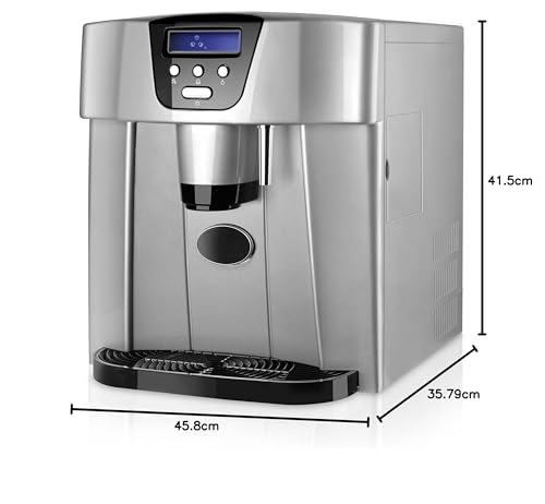 Taurus MG17 Elegance – H2O Dispensador de agua fría, cubitos de hielo 15kg/24h, depósito de agua 1.8L, potencia 150W, silenciosa, pantalla digital con función bloqueo para niños, color gris y negro