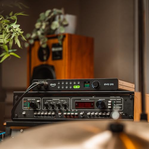 Audient EVO SP8, expansor de preamplificadores de estudio, ocho preamplificadores EVO, 8 preamplificadores de micrófono EVO con Smartgain, preamplificador de micrófono, negro