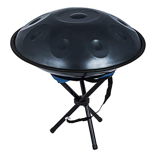 BuoQua Blue Harmonic Handpan Drum Pan de mano en D menor 9 notas 22 pulgadas de acero tambor de mano con suave mano Pan Bag Hand Pan Hang Drum