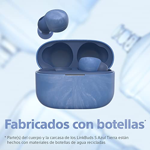 Sony Auriculares LinkBuds S True Wireless Noise Cancelling, Conexión Bluetooth multipunto, Micrófono para Llamadas de teléfono, Bluetooth 5.2, Azul Tierra