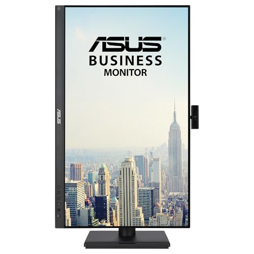 ASUS BE249QFK - Monitor para videoconferencias de 24", Full HD, IPS, 100 Hz, sin Marco, cámara Full HD, ergonómico, HDMI, Eye Care, Baja luz Azul, antiparpadeo, Montaje en Pared, sostenibilidad