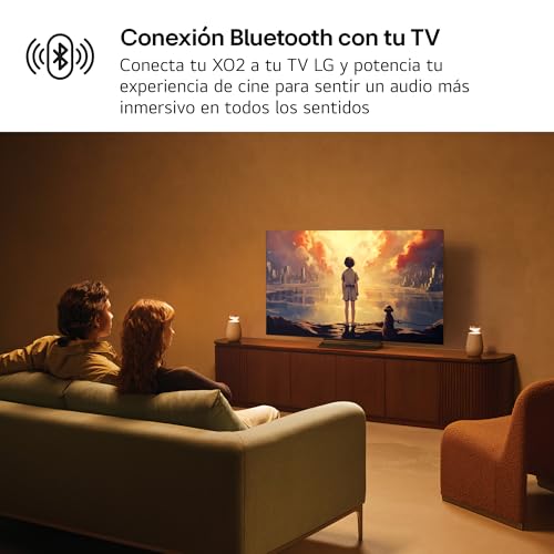 LG XBOOM 360 XO2T, Altavoz portátil, Bluetooth 5.3, Sonido Onmidireccional de 20W de Potencia, Iluminación LED Multicolor, Resistente al Agua y Polvo IP55, Color Negro