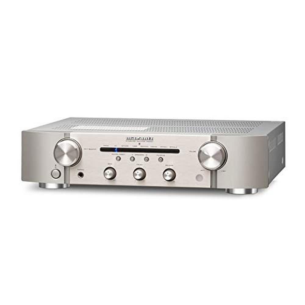Marantz Pm6007 Amplificador Hi-Fi Estéreo, 2 X 60 W, Entrada Óptica, Entrada Phono, Salida de Subwoofer, Color Plata Oro