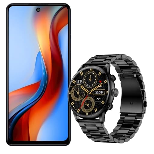 Set de Dos Dispositivos Smartphone myPhone N23 Plus 5G + Smartwatch myPhone Watch Elegant 2, Smartphone 5000mAh, Android 14, NFC, Dual SIM, 256GB, 8GB Ram, Triple cámara 50mpx, Smartwatch con GPS