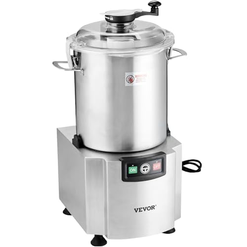 VEVOR Procesador de Alimentos y Picadora de Verduras, Acero Inoxidable de Grado Alimenticio 18 L con Cuchilla en Forma de S y Raspador, para Picar Verduras, Frutas, Granos y Nueces, 425 x 373 x 710 mm
