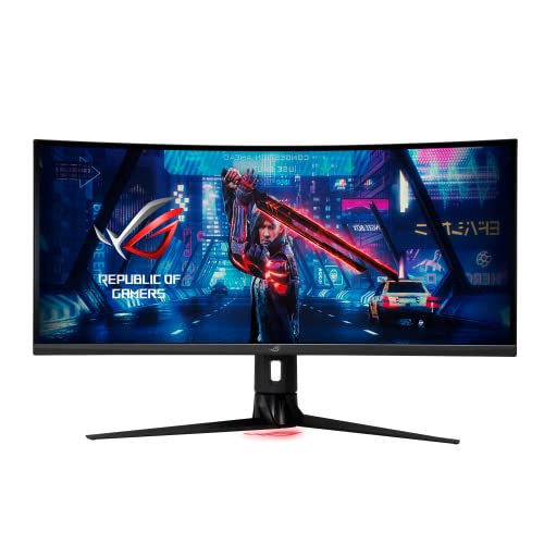 ASUS ROG Strix XG349C - Monitor de Gaming Curvo 34 Pulgadas, UWQHD (3440 x 1440, OC. a 180 Hz, 1 ms MPRT, Extreme Low Motion Blur Sync, USB de Tipo C, 135% sRGB, G-Sync, DisplayHDR 400), Negro