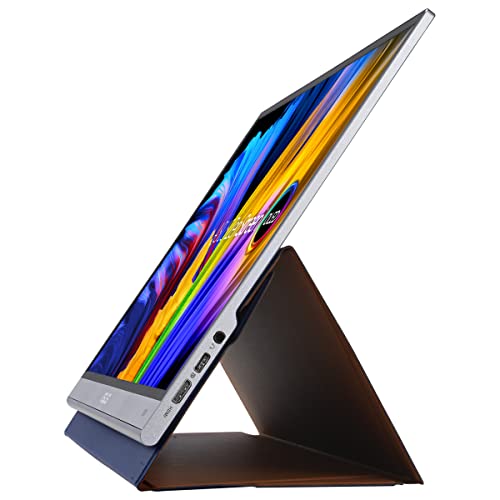 ASUS ZenScreen OLED MQ16AH - Monitor portátil de 15,6", 1080p, FHD, OLED, USB-C, HDMI, Smart Cover, Monitor Externo de Viaje para portátil, PC, Macbook, móvil, PS4, Switch