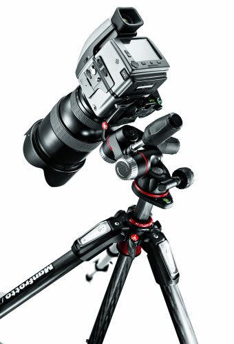Manfrotto MT055CXPRO3 - Trípode completo (fibra de carbono, 3 secciones), negro