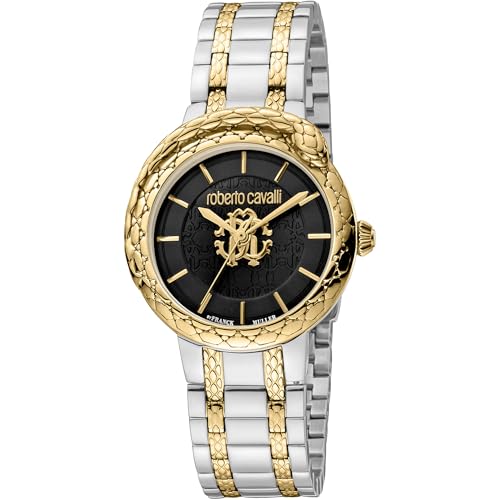 Roberto Cavalli by Franck Muller Reloj Analógico para Mujeres de Cuarzo con Correa en Acero Inoxidable RV1L189M0081