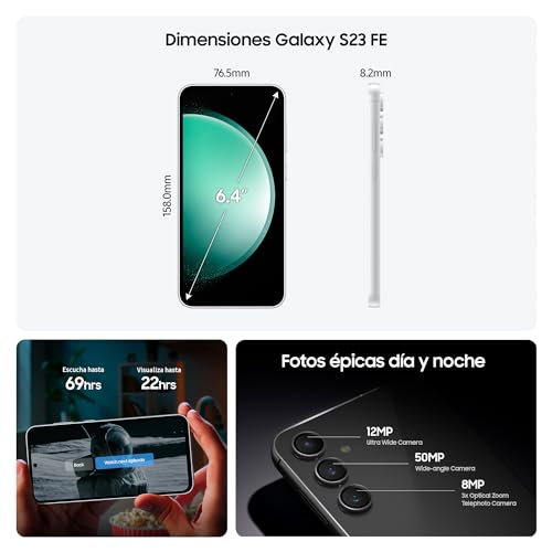 Samsung Galaxy S23 FE, 256 GB, Teléfono Móvil 5G con IA, Smartphone Android, Color Púrpura (Versión Española)