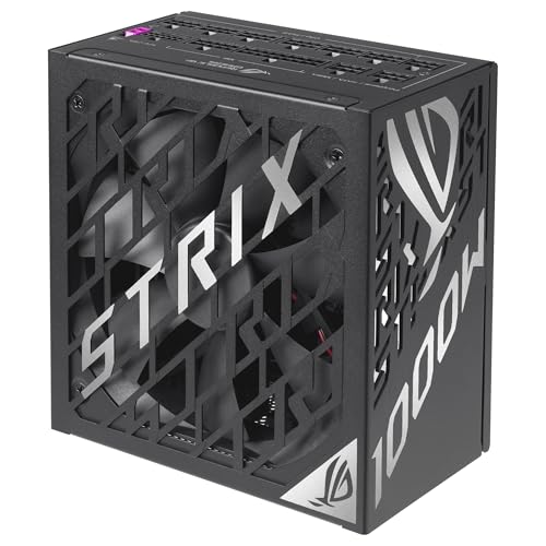 ASUS ROG Strix 1000W Platinum - Fuente de alimentación Totalmente Modular, 80 Plus Platinum, ATX 3.1, Cybenetics Lambda A+, GAN MOSFET, GPU-First Intelligent Voltage Stabilizer, 10 años de Cobertura